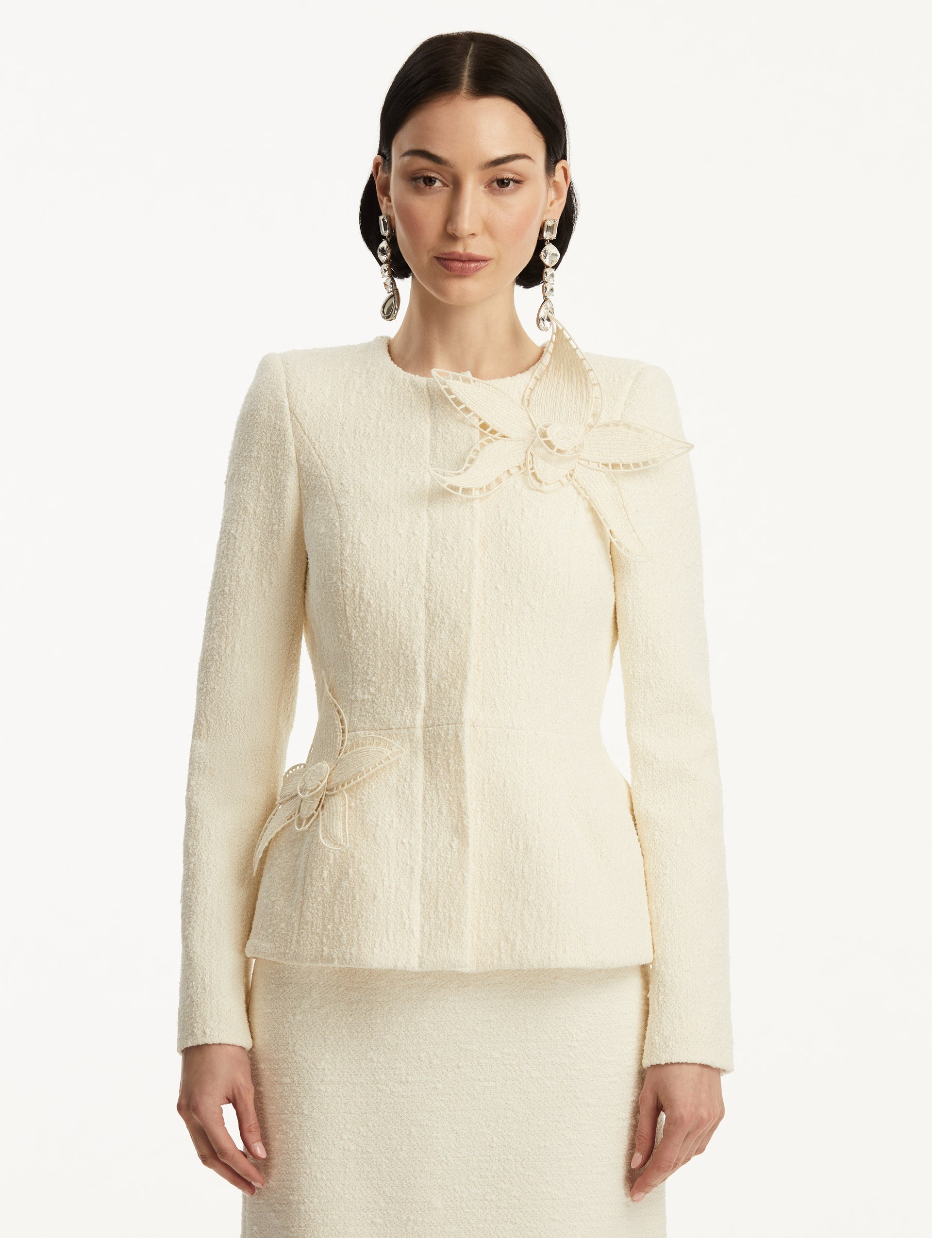 ORCHID EMBROIDERED TWEED JACKET - 2
