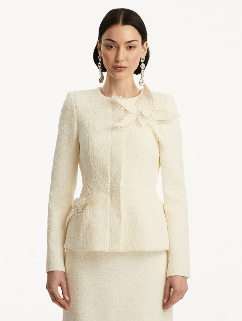 Oscar de la Renta ORCHID EMBROIDERED TWEED JACKET outlook