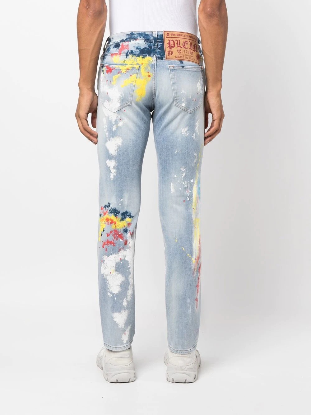 paint-splatter print jeans - 4