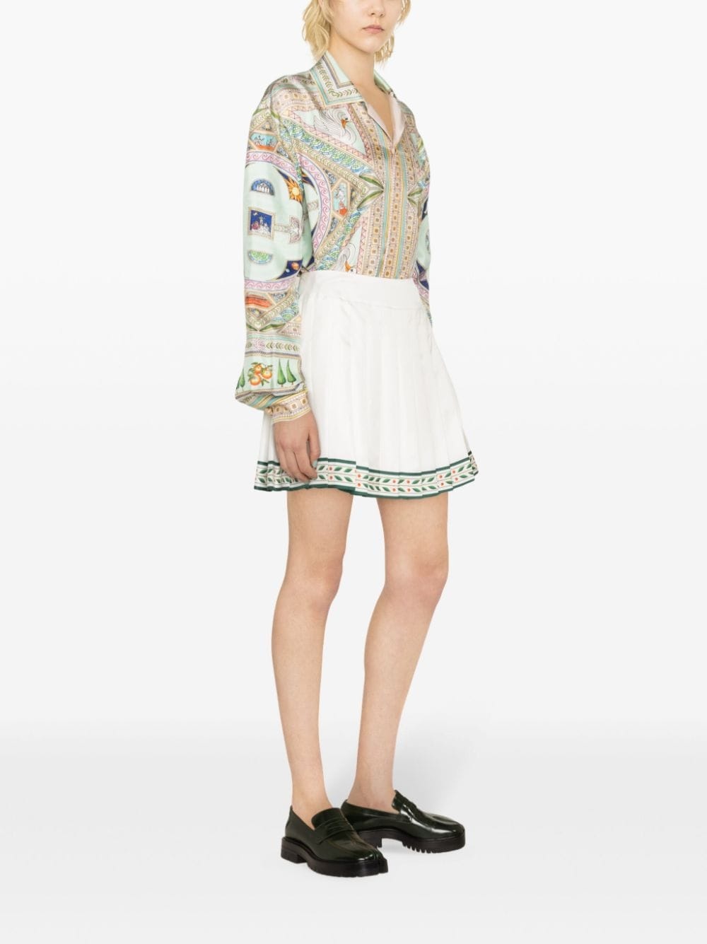 Laurel pleated silk miniskirt - 3