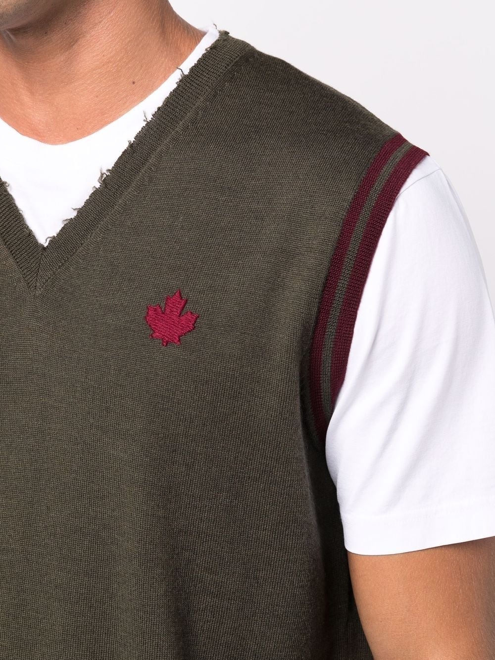 embroidered-logo jumper vest - 5