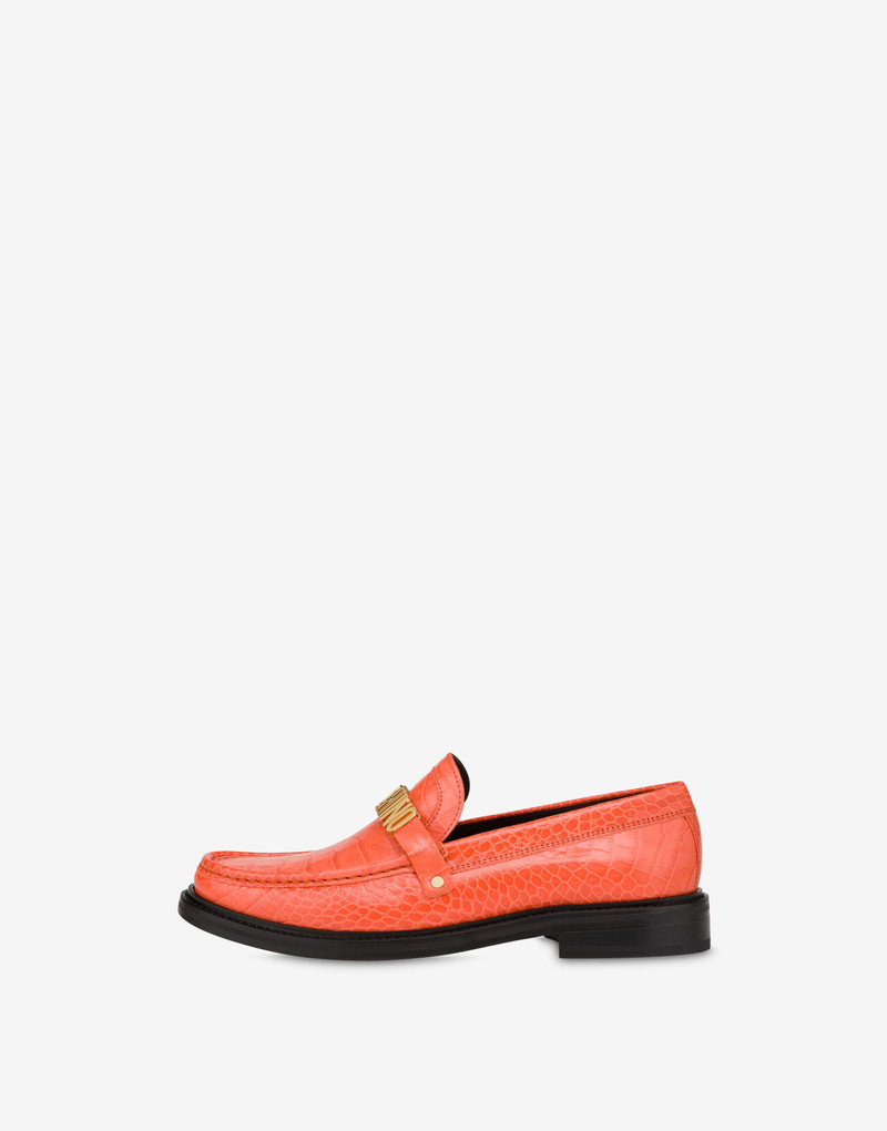 CROCODILE-PRINT CALFSKIN LOAFERS 2