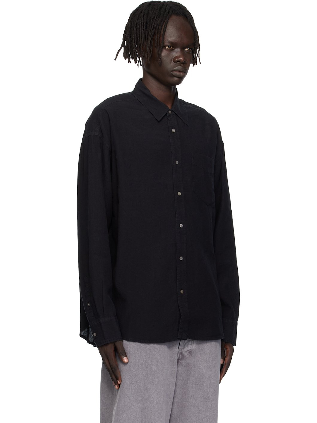 Black Wide Fit Shirt - 2