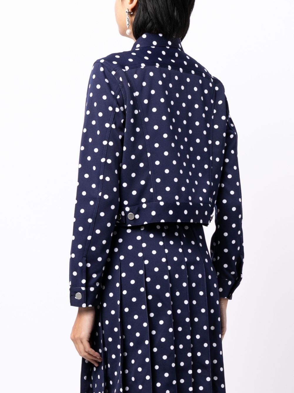 polka-dot-print cropped jacket - 4