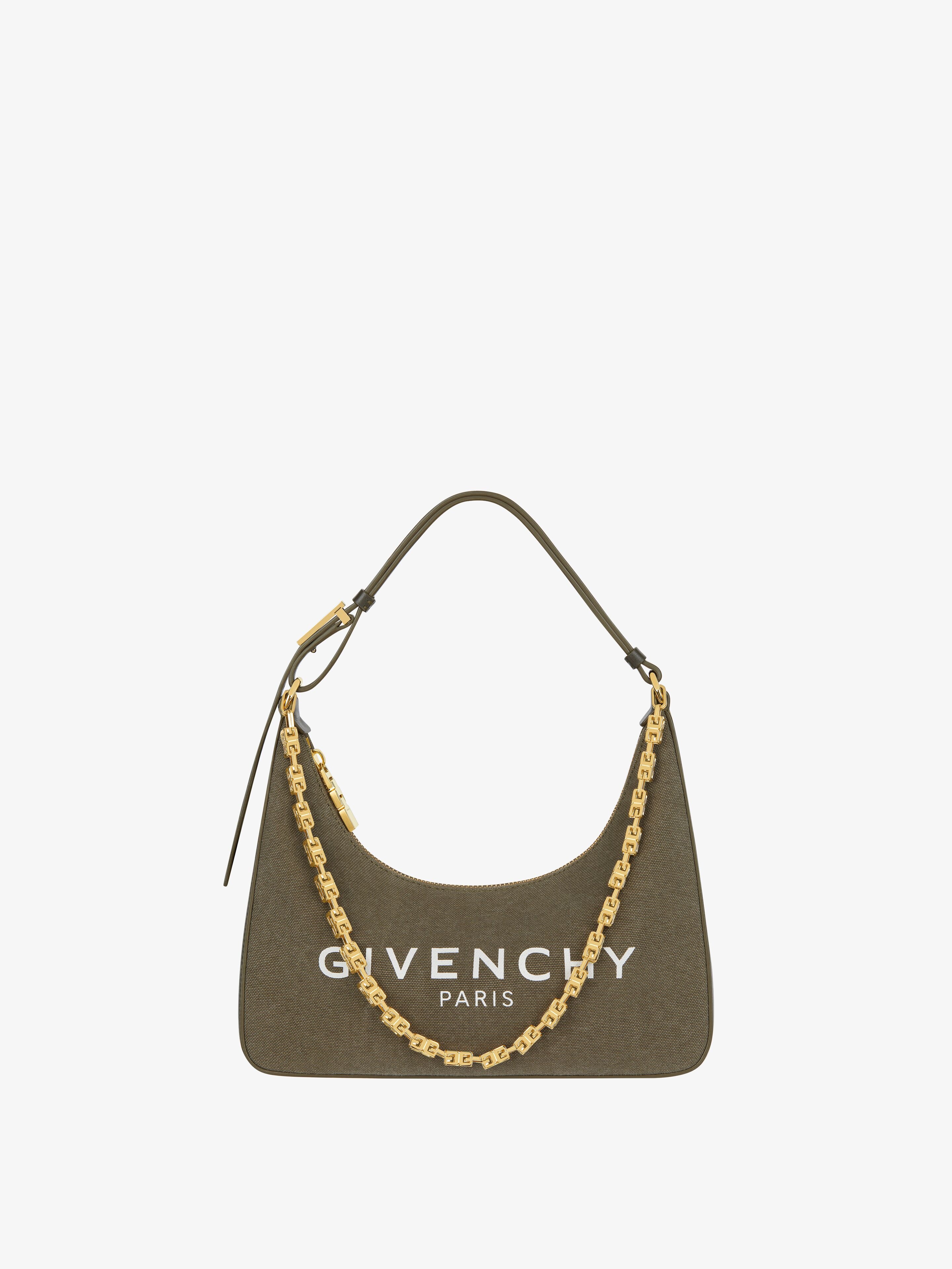 SMALL MOON CUT OUT BAG IN CANVAS WITH CHAIN - 1