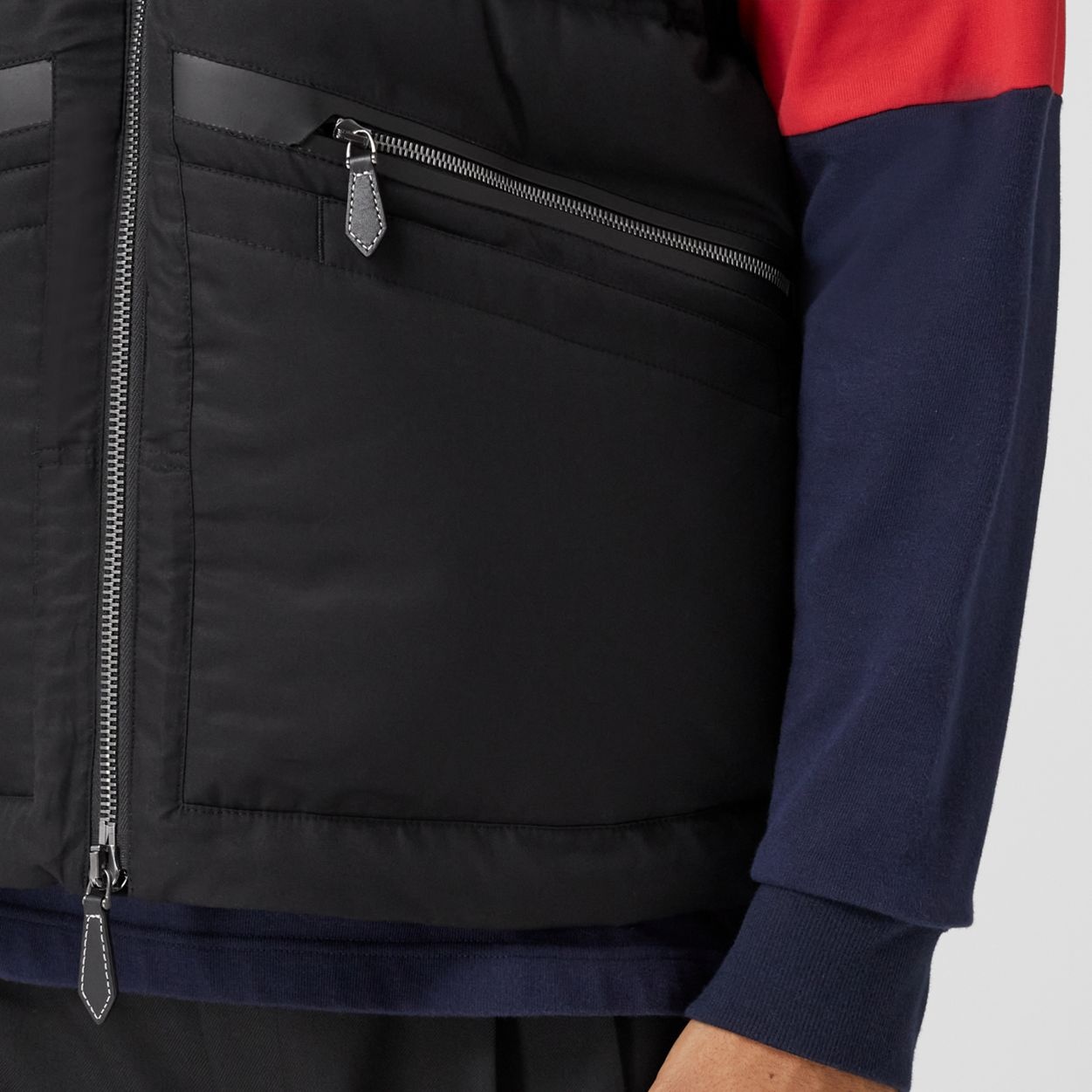 Detachable Hood Cotton Gabardine Gilet - 5