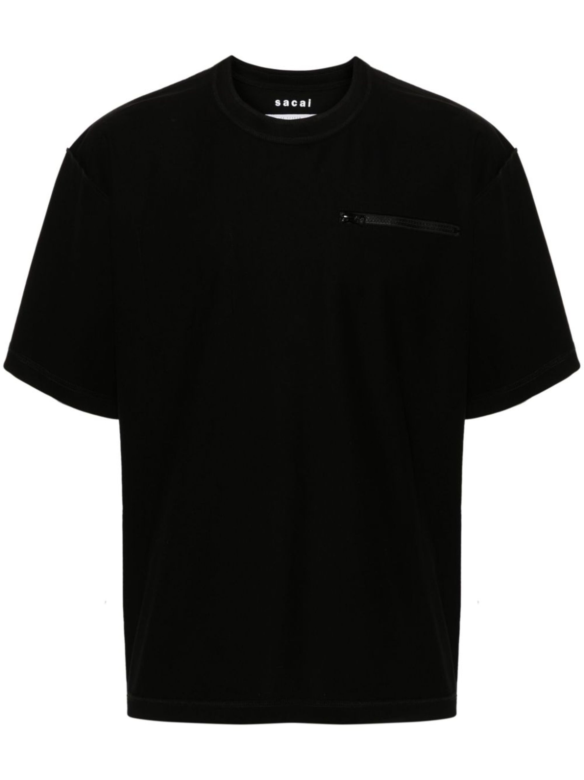 seam-detail cotton T-shirt - 1