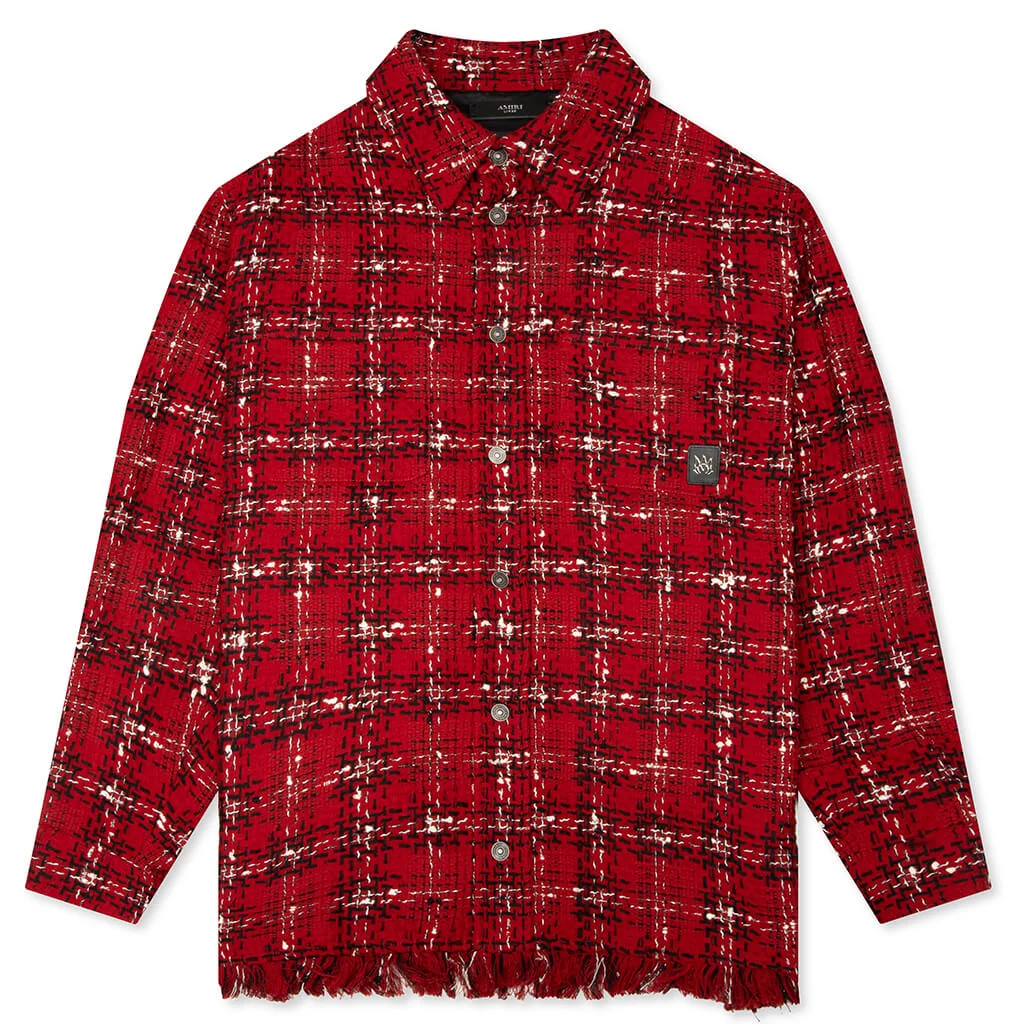 Tweed Flannel Overshirt Red Rose - 1