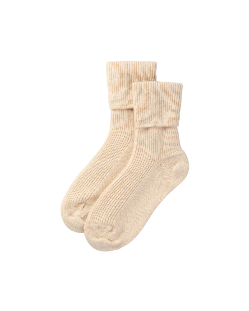 Women's Cream Cashmere Lounge Socks 1