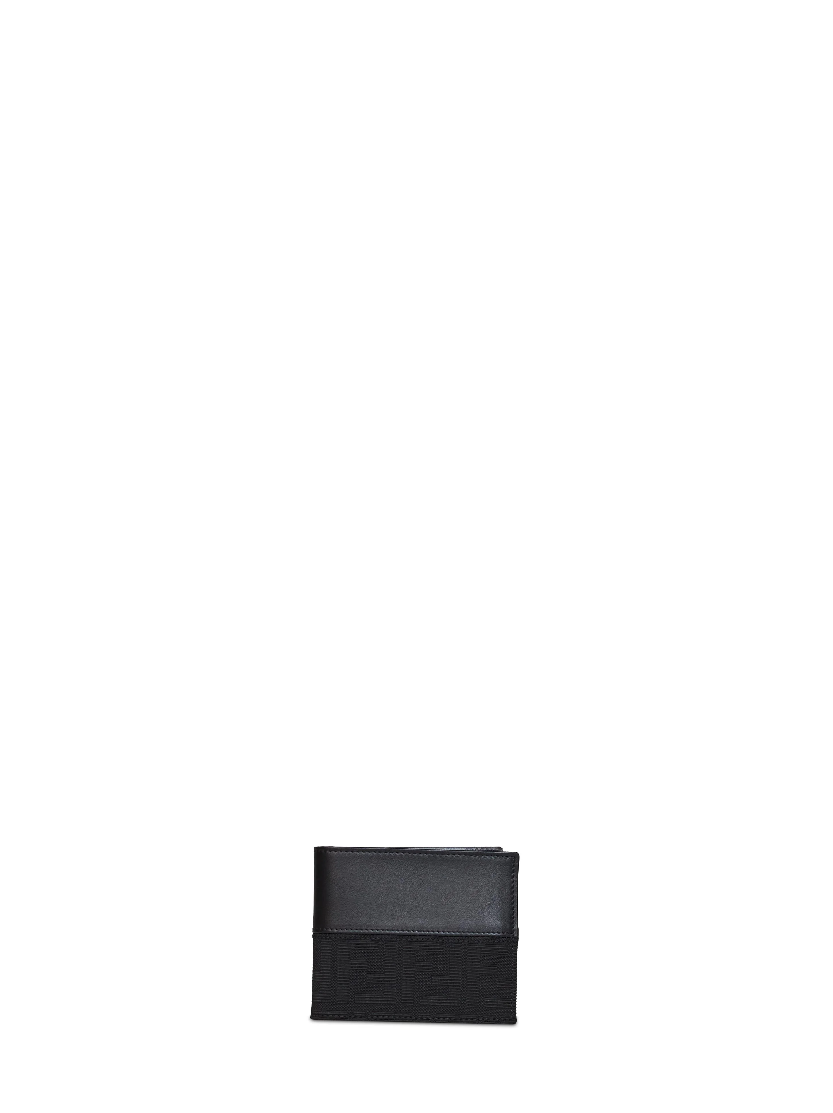 Fendi Men Black Ff Jacquard Bi-Fold Wallet - 1