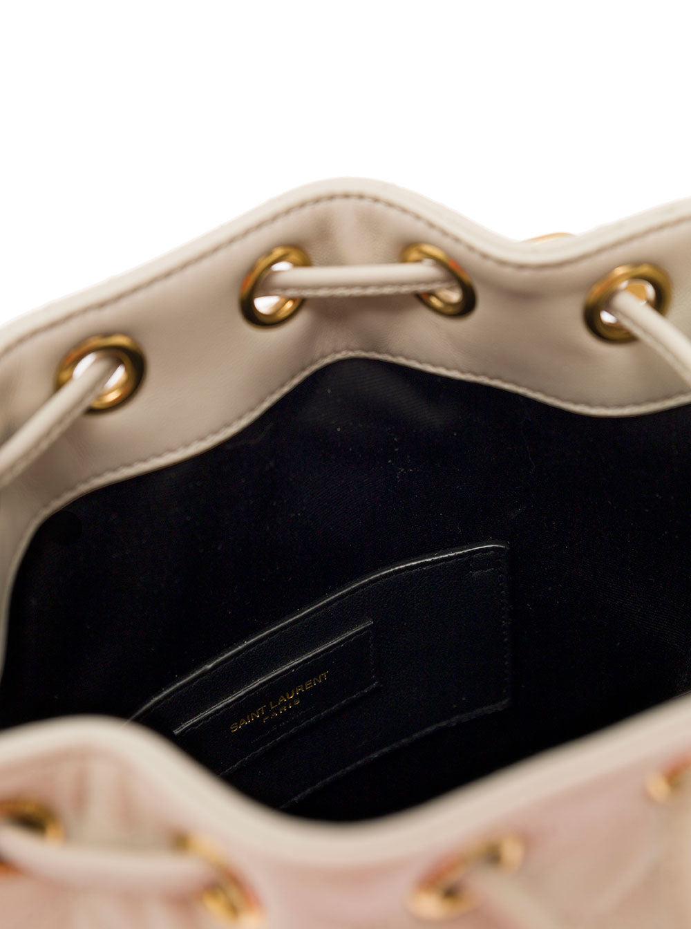 Saint Laurent Women Emmanuelle Ivory Colored Leather Crossbody Bucket Bag Saint Laurent Woman - 4
