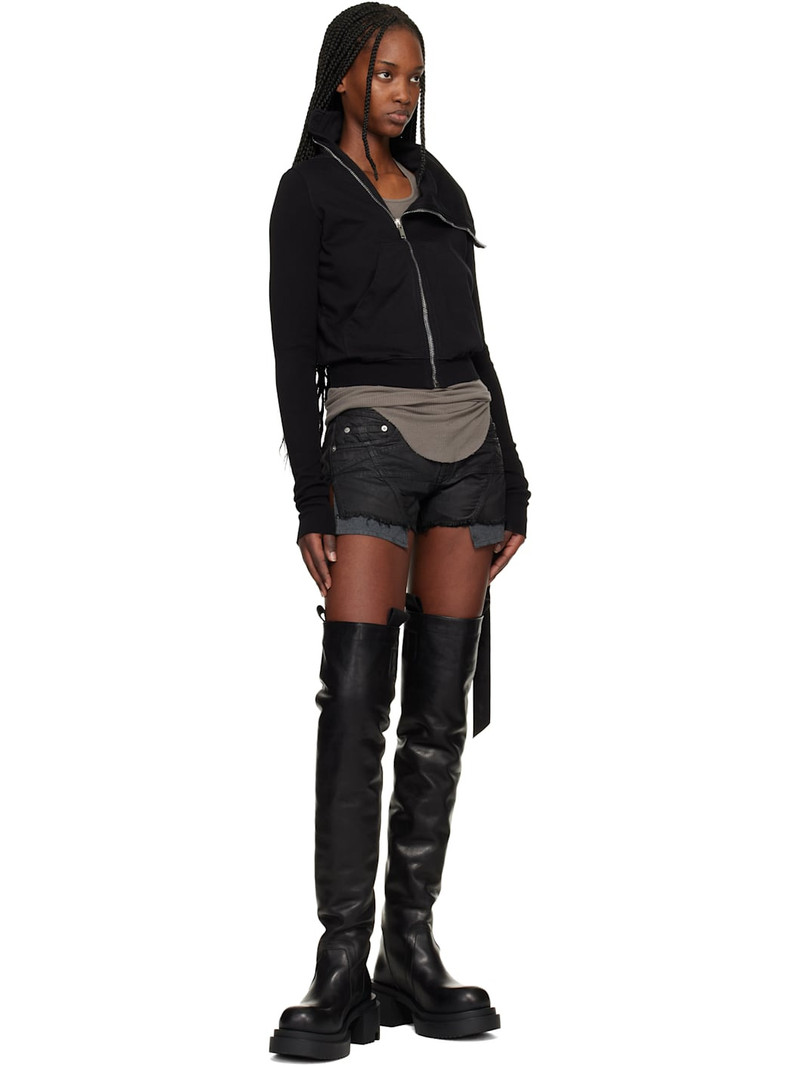 Rick Owens DRKSHDW Black Temple Lana Cut Off Denim Shorts outlook