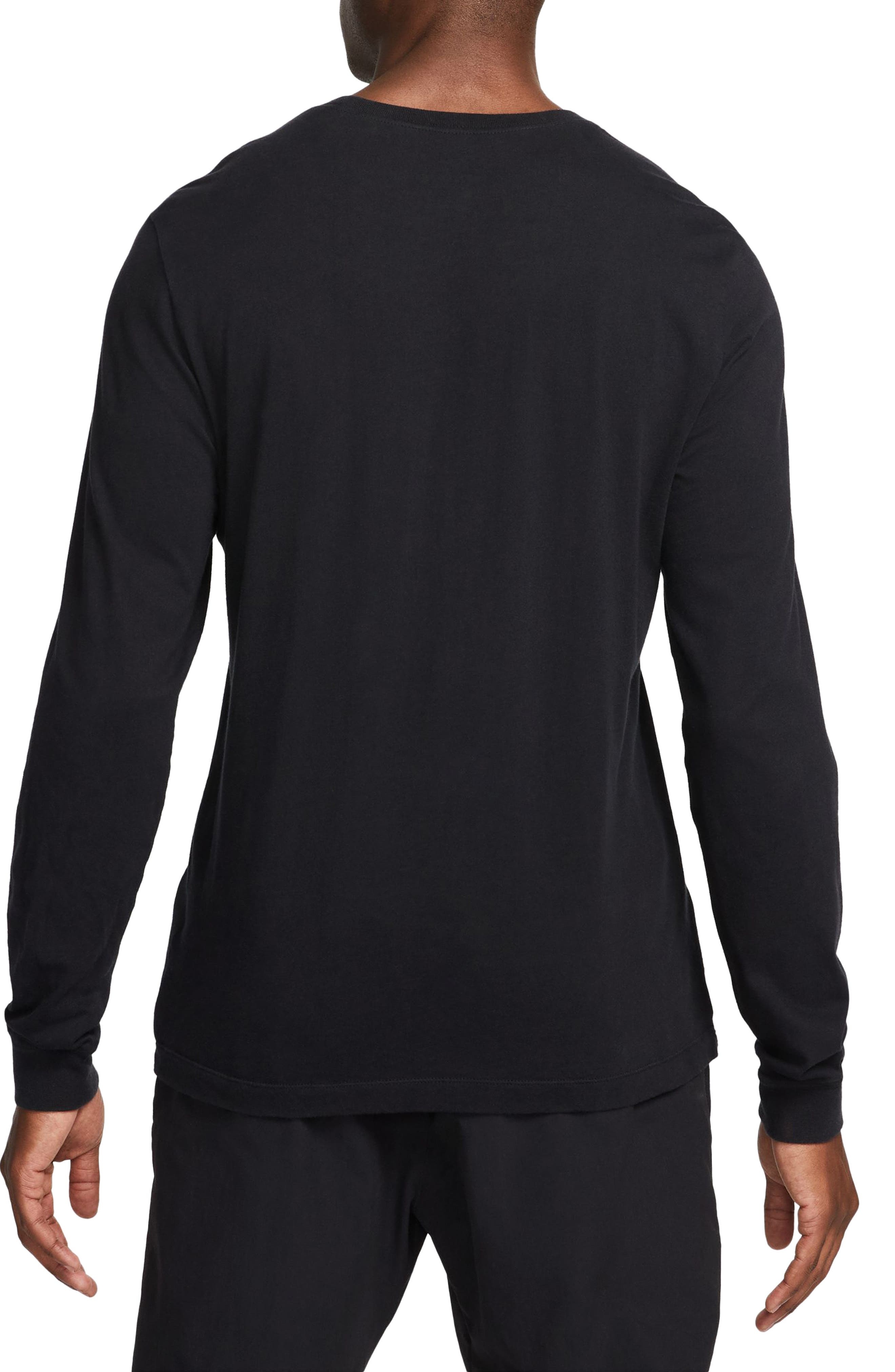 Nike Sportswear Club Long Sleeve T-Shirt in Black/white at Nordstrom - 2
