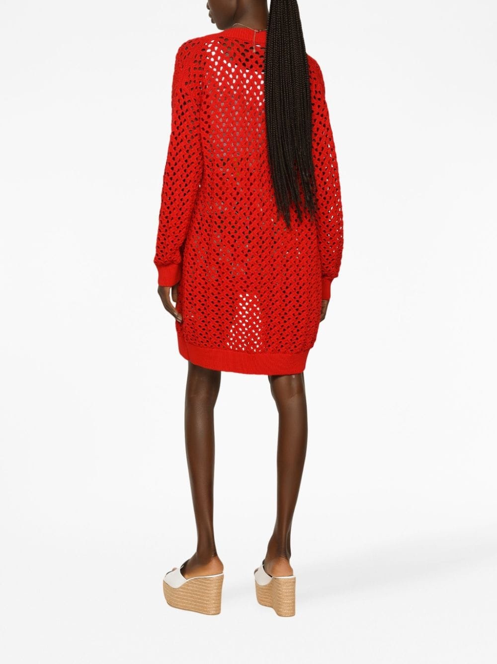 open-knit cotton cardigan - 4