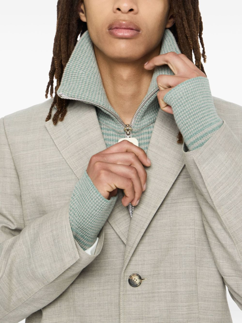 zip-pocket two-button blazer - 4