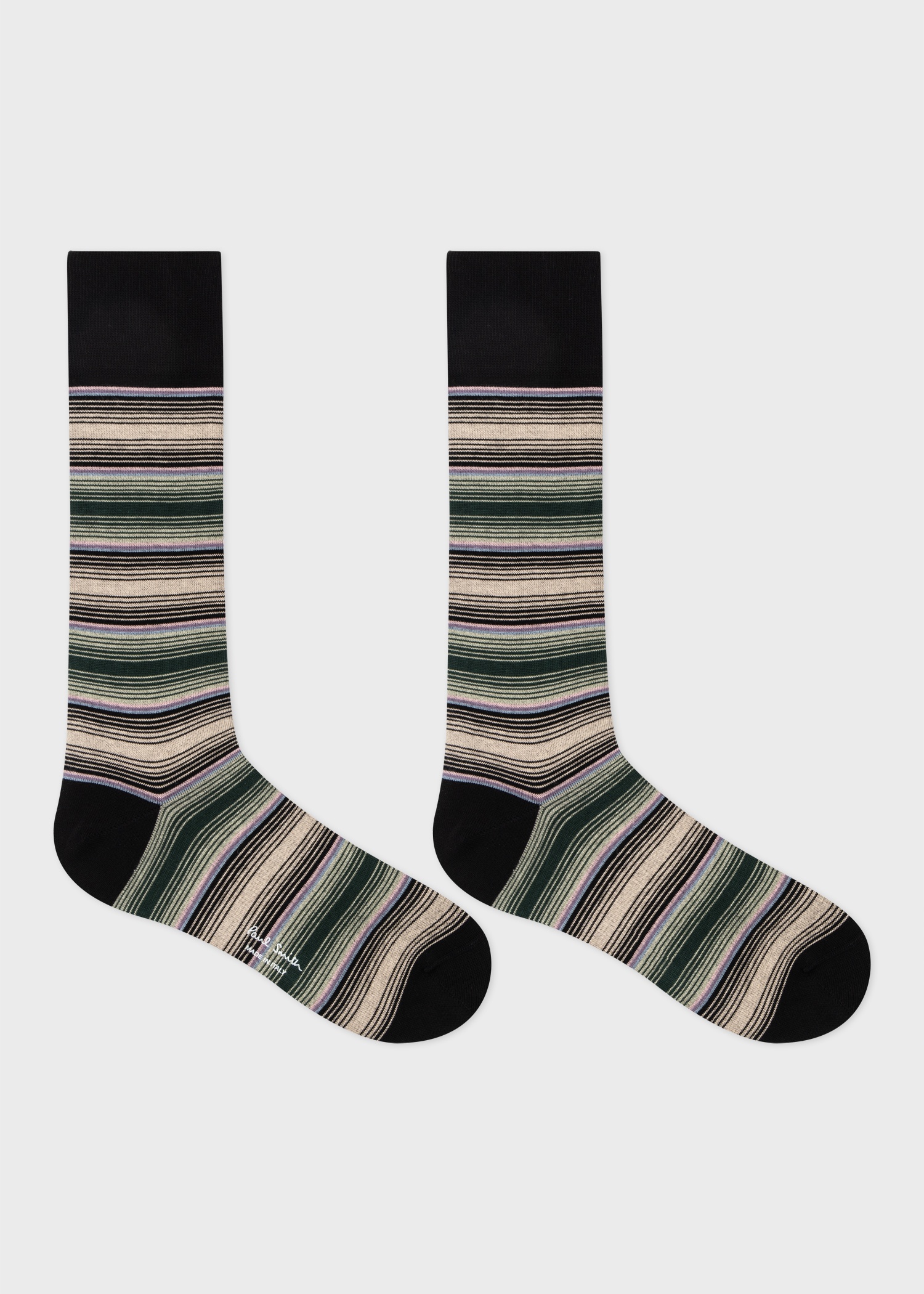 Black Ombre Stripe Socks - 2