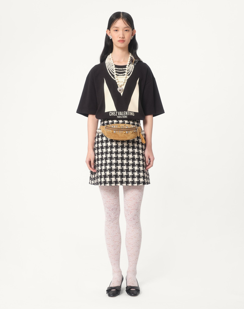 Valentino JERSEY COTTON T-SHIRT WITH CHEZ VALENTINO PRINT outlook