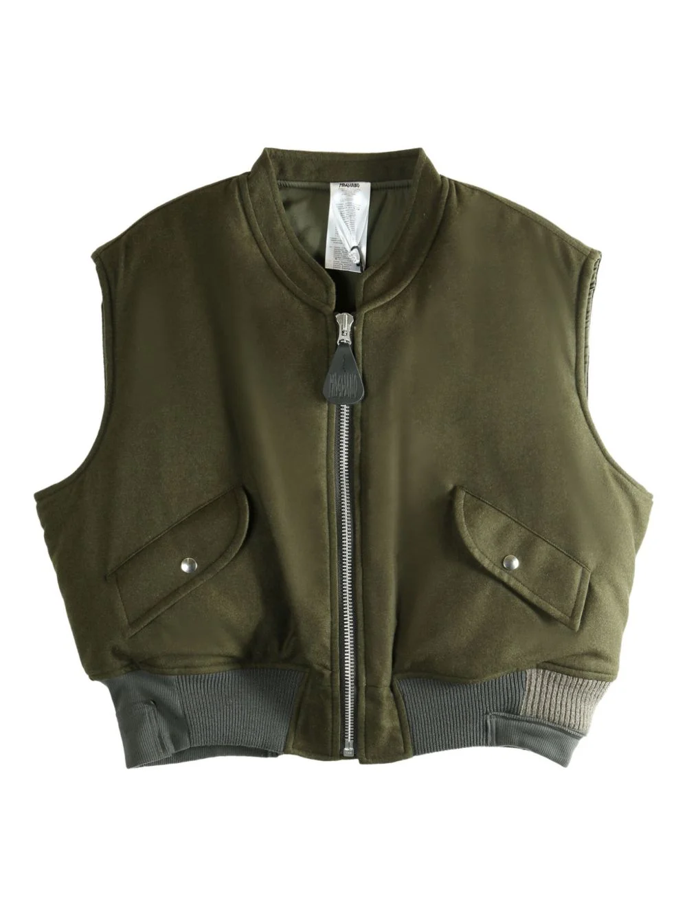 zip-fastening flap-pocket vest - 1