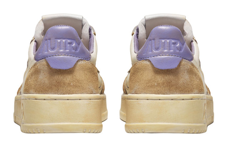 AUTRY (WMNS) Autry Medalist Super Vintage Leather Low Sneakers 'White Black Tan Purple' AVLW-YL04 outlook