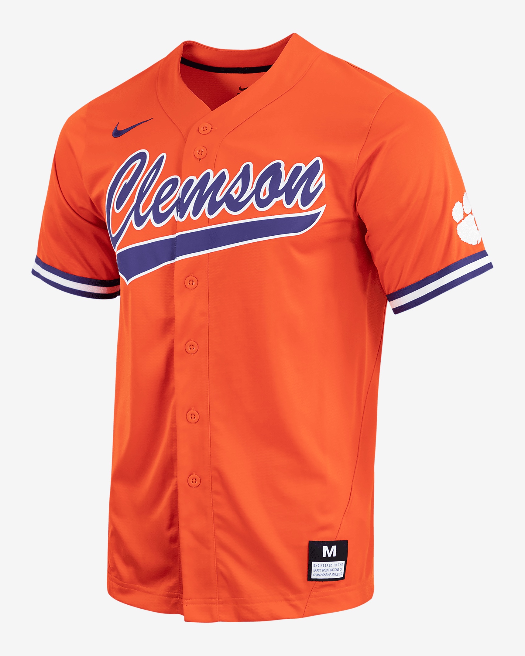 Clemson Nike Men's College Full-Button Baseball Jersey - 1