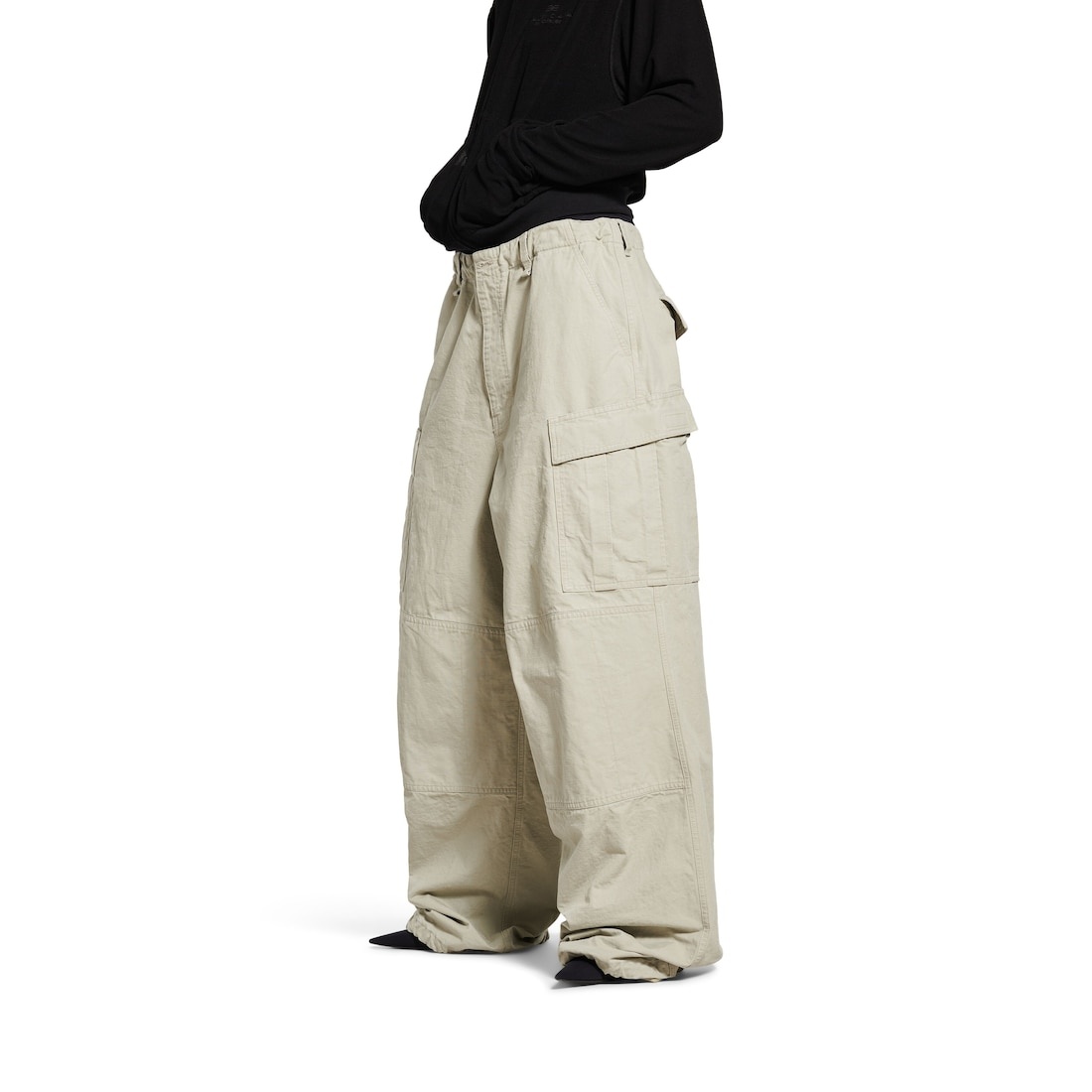 Men's Large Cargo Pants in Beige - 5