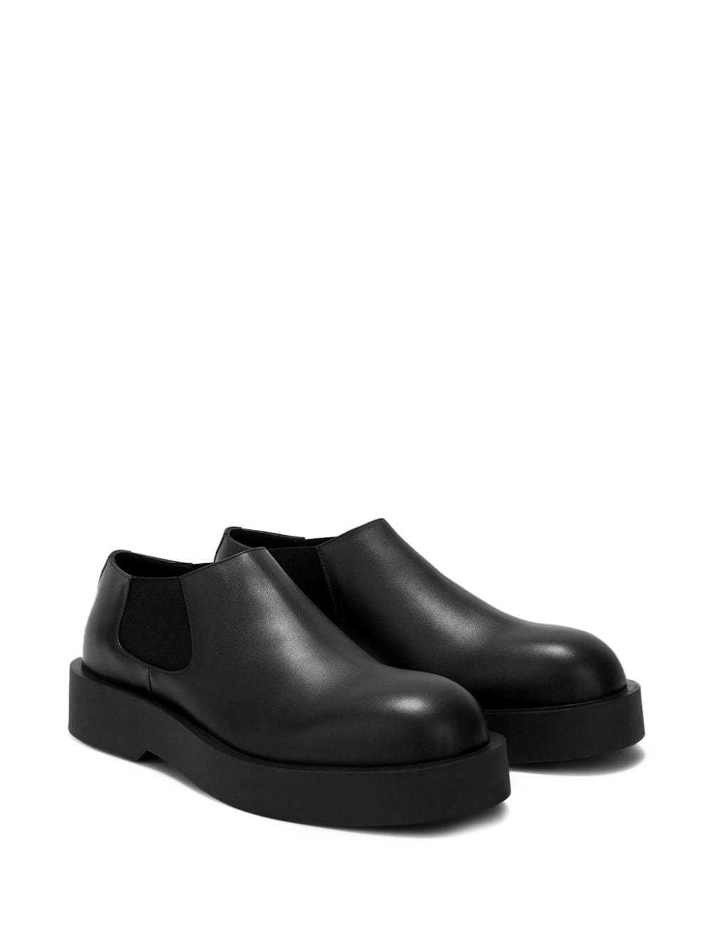 round-toe leather loafers - 2