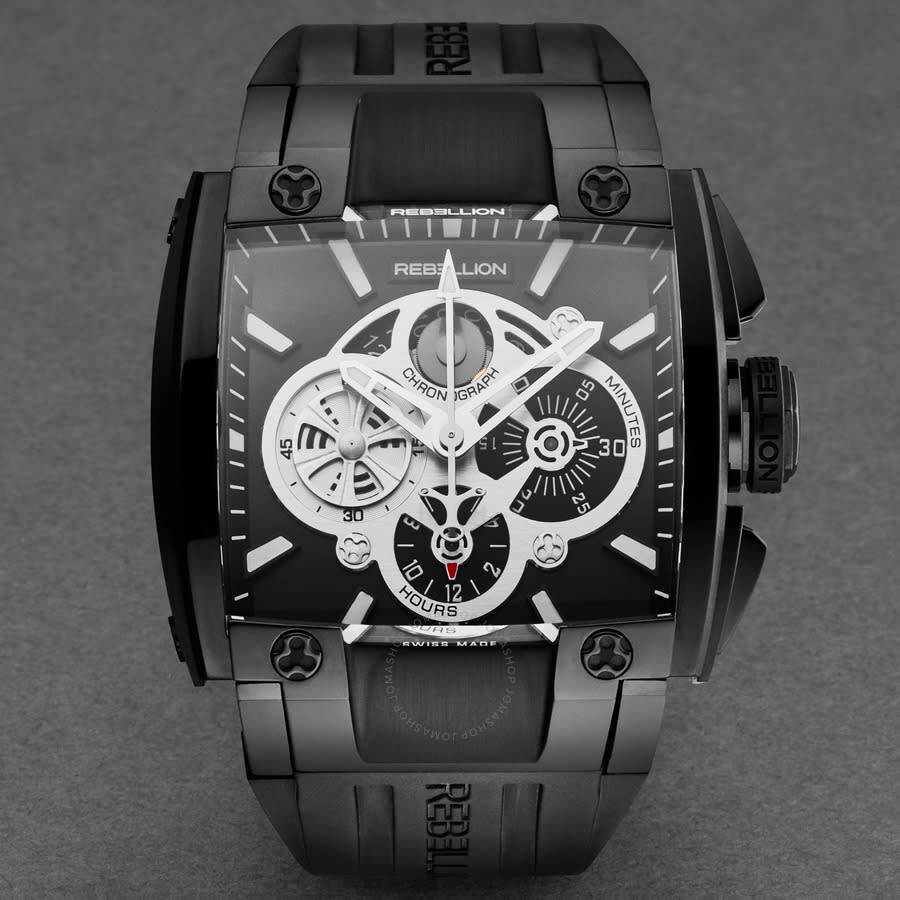 Rebellion - Rebellion Re1 Chronograph Automatic Black Dial Men's Watch RB.RE1.CH.ST - 4