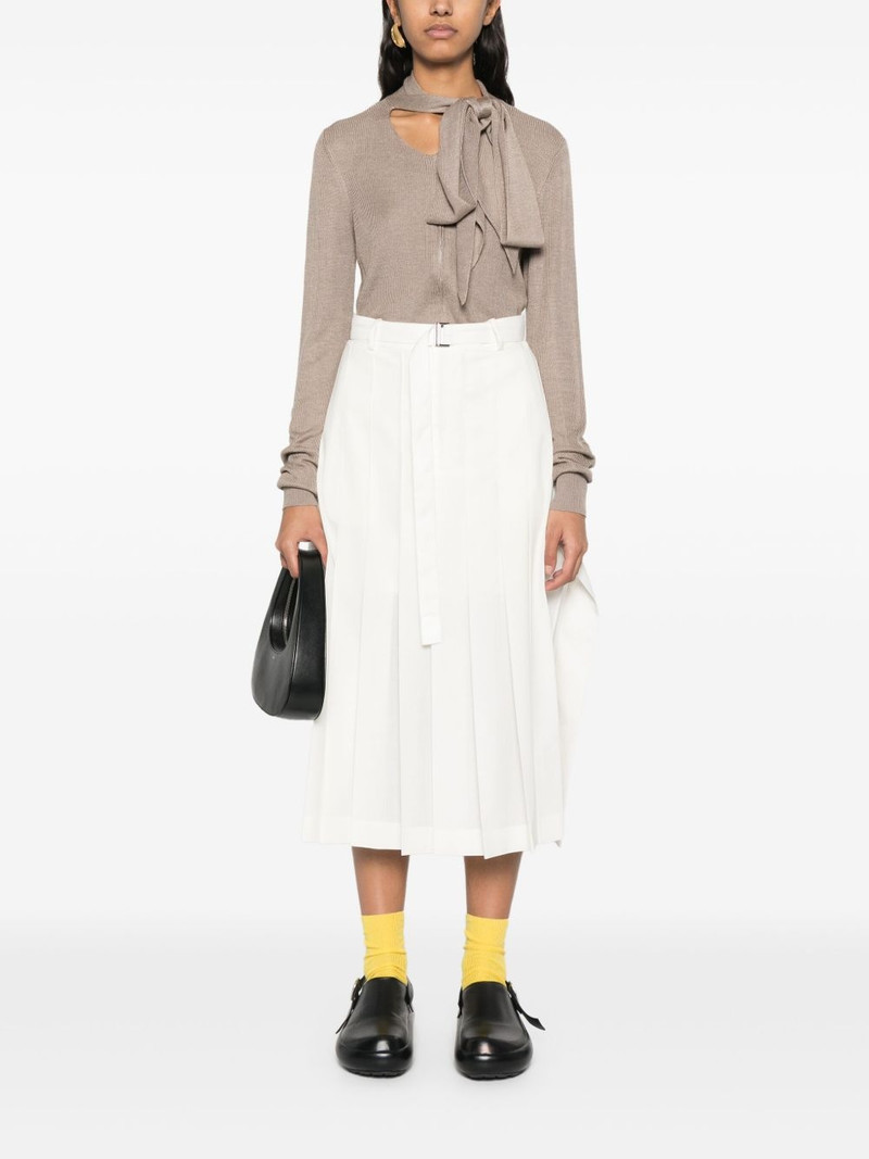 sacai pleated midi skirt outlook