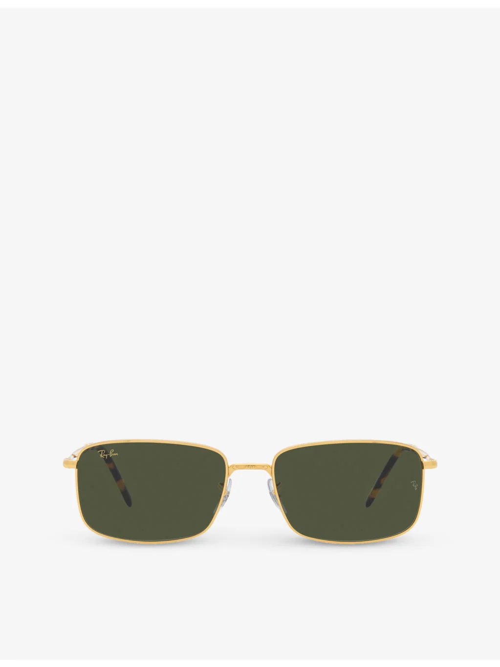 RB3717 rectangle-frame polished gold-metal sunglasses - 1