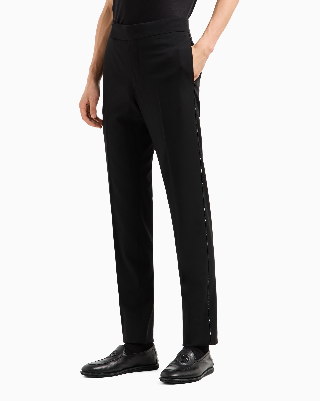 Giorgio’s flat-front trousers in wool crêpe - 4