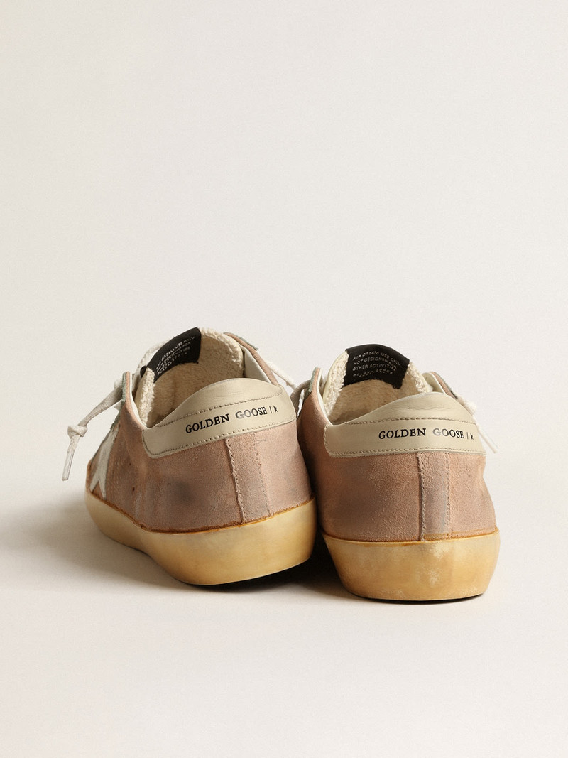 Golden Goose Super-Star in brown and green suede with white nappa leather star outlook