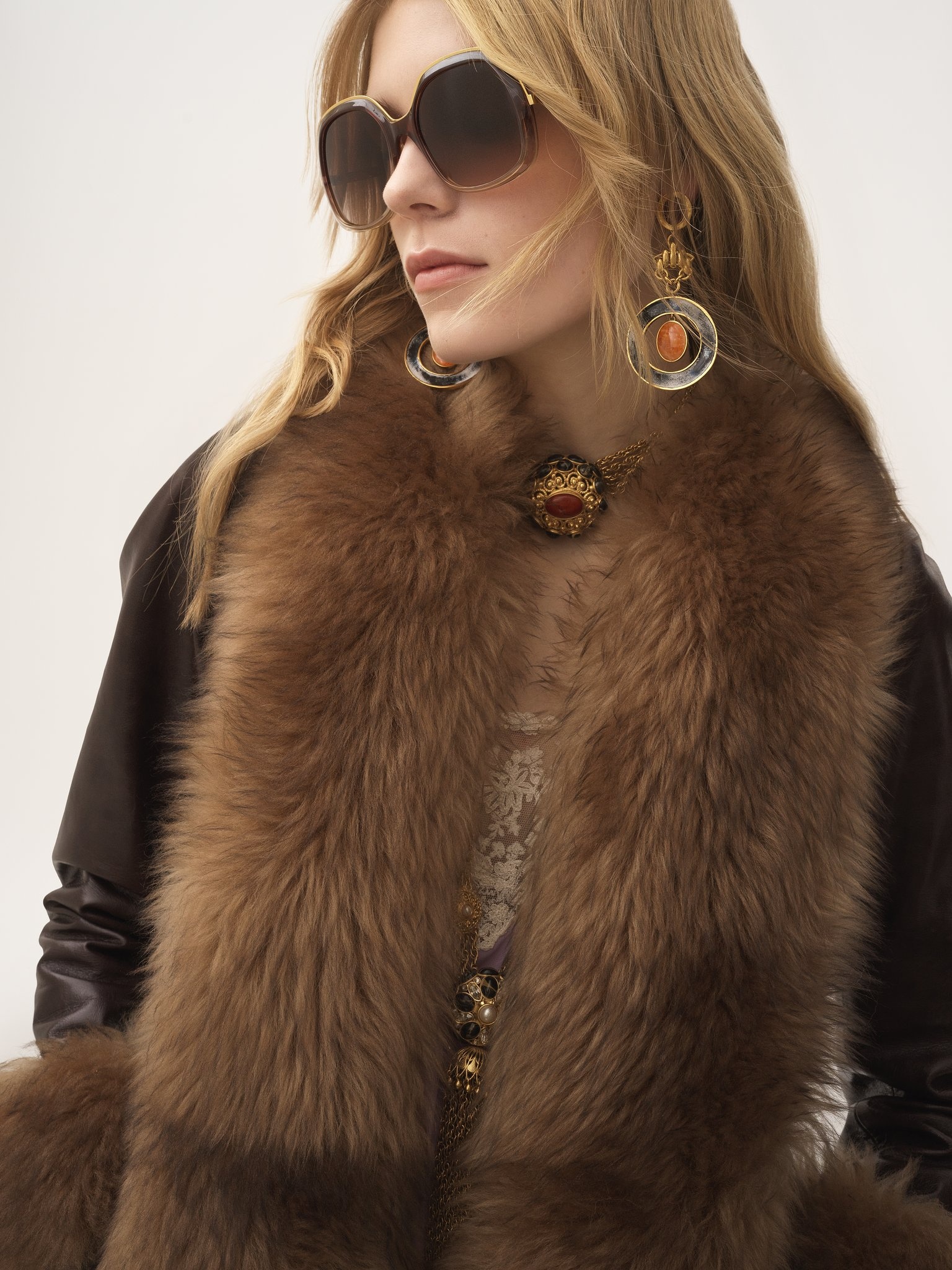 LONG COLUMN COAT IN LEATHER - 4