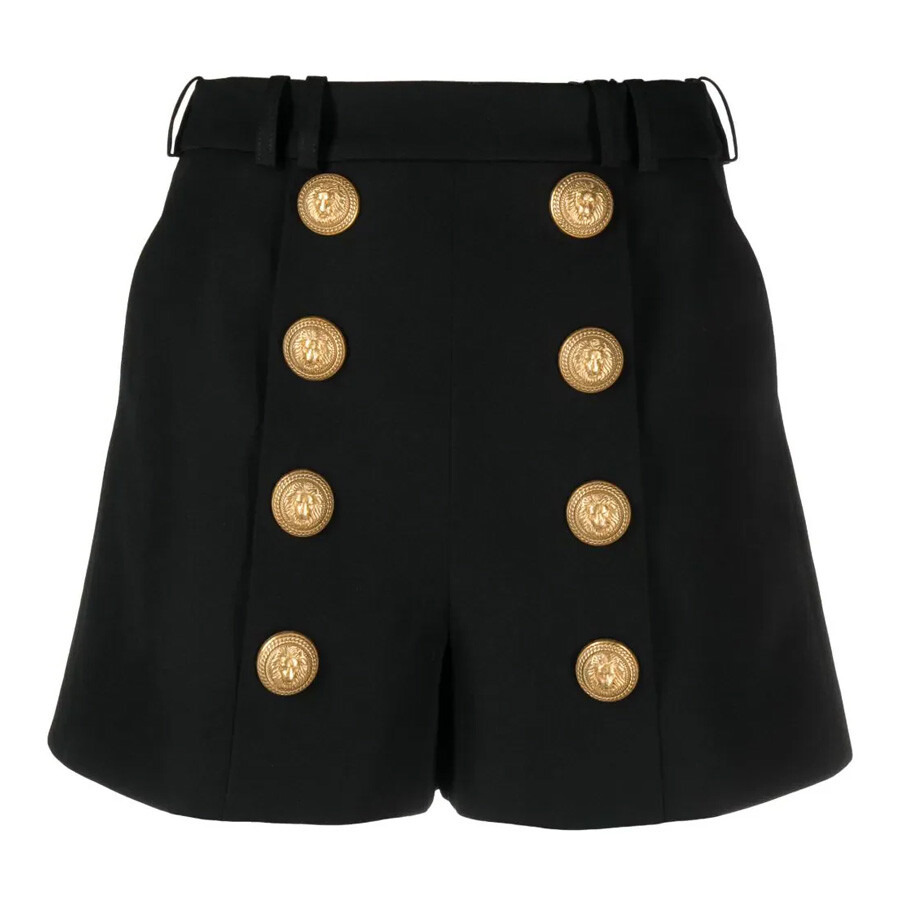 Balmain High-Waisted Virgin-Wool Shorts - 5