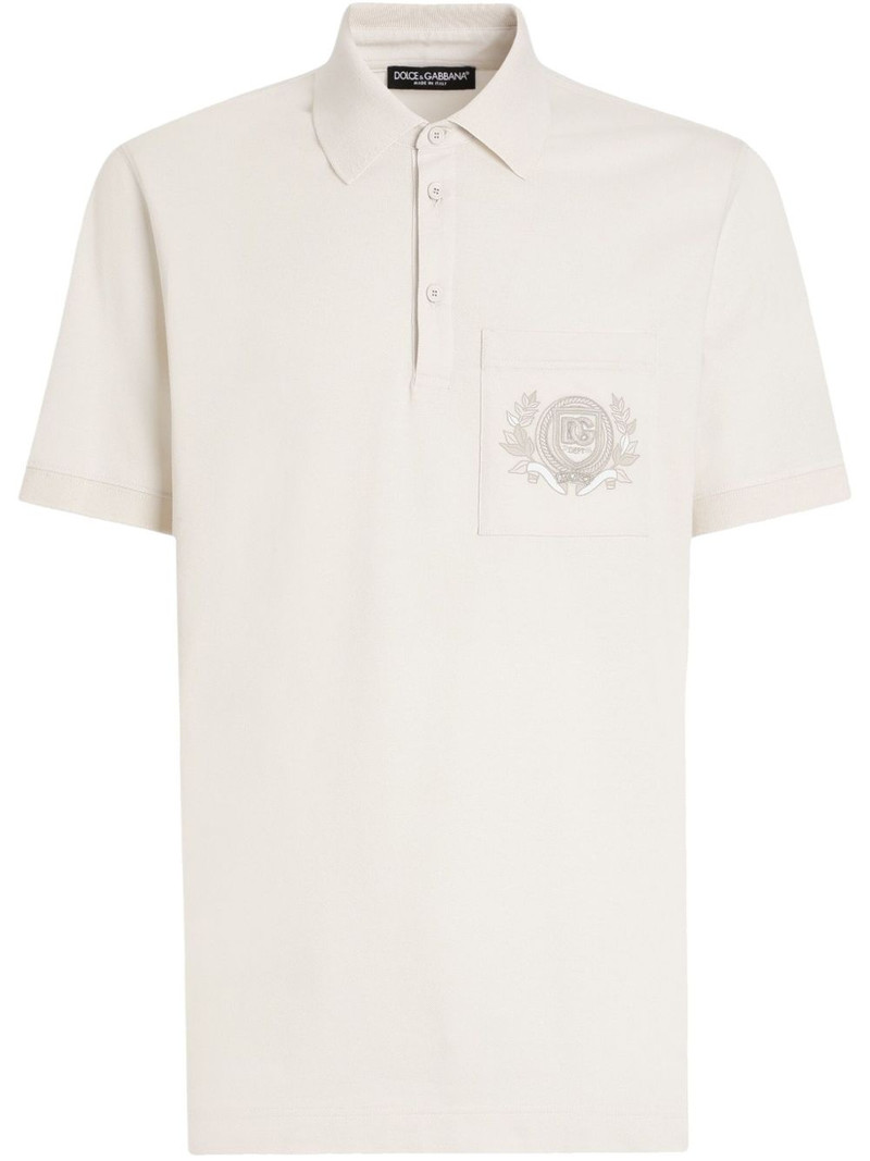logo-embroidered polo shirt 1