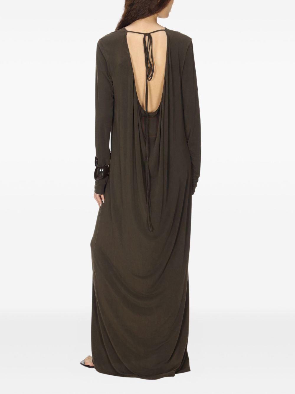DEA tie-back long-sleeve maxi dress - 3