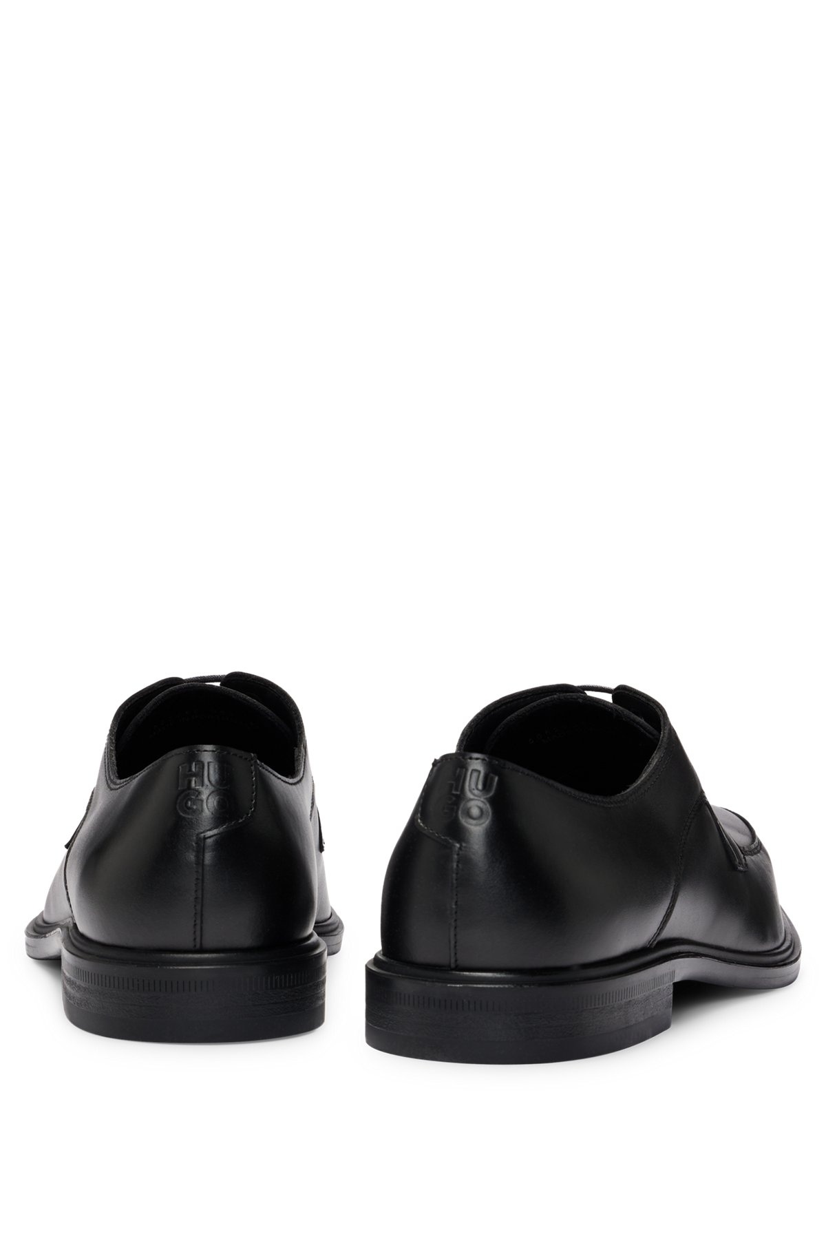 PORTUGUESE LEATHER DERBY SHOES WITH EMBOSSED LOGO - 5