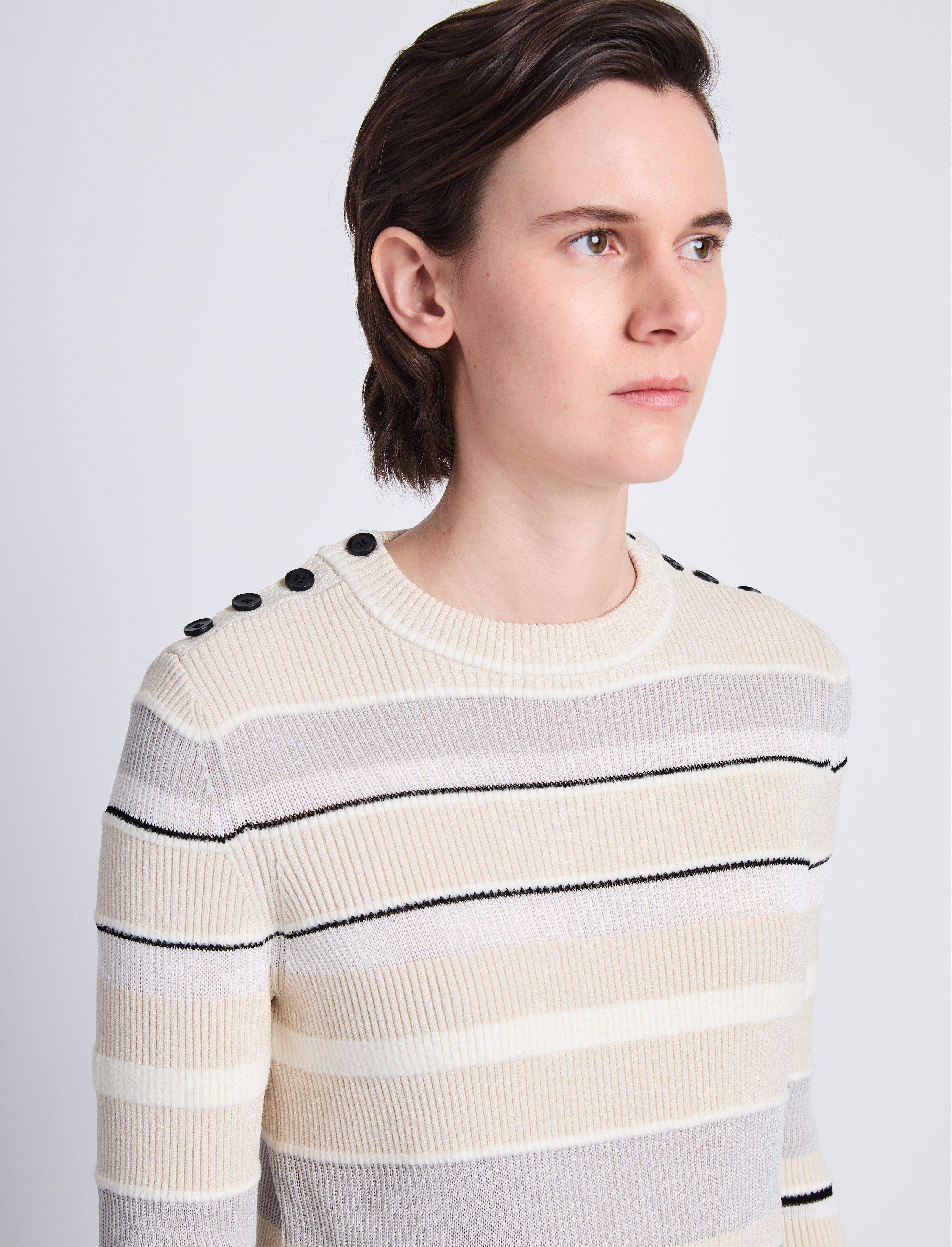 Judy Sweater in Textured Striped Knit - 6
