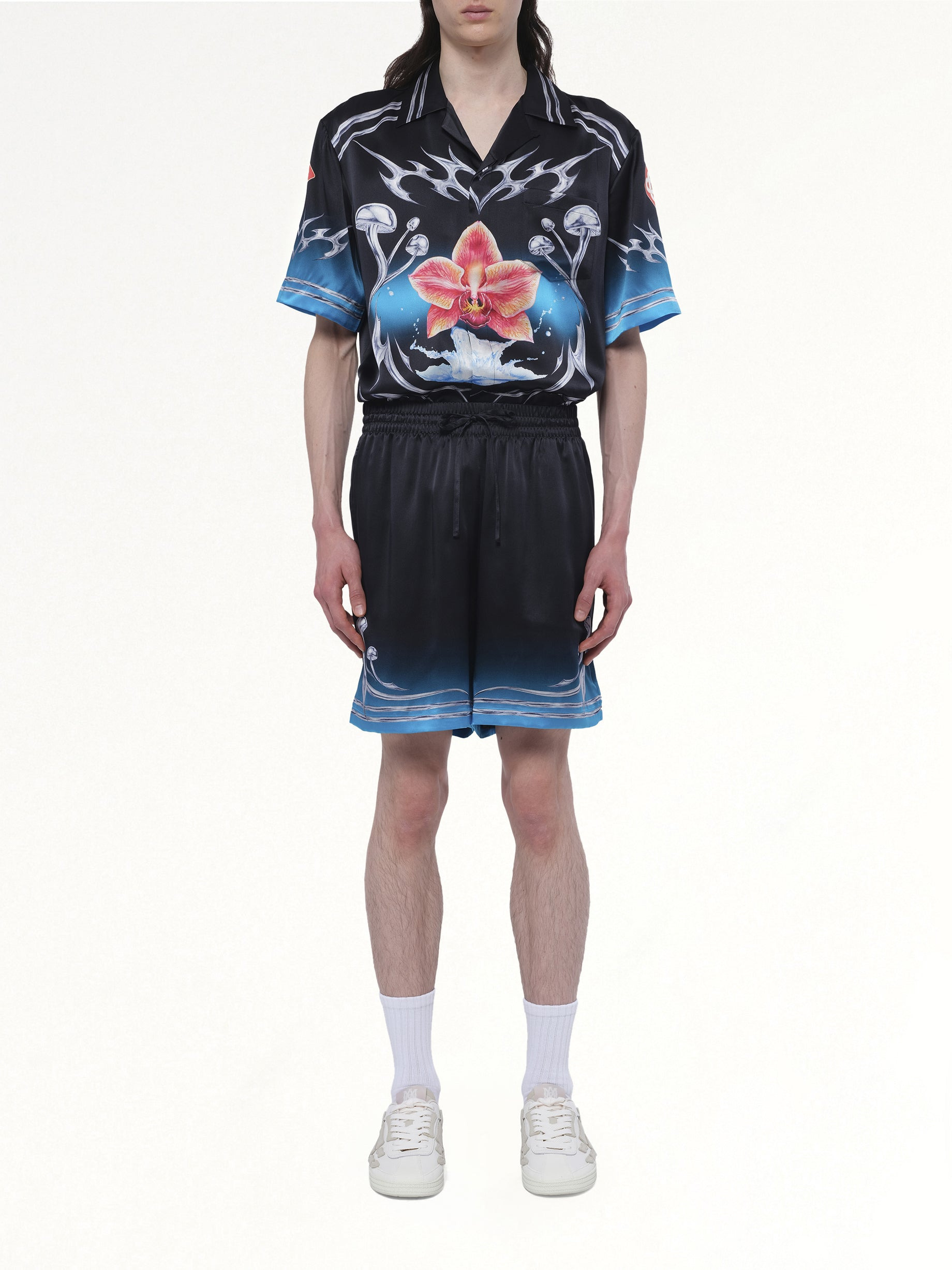 Silk Satin Blades Shorts in Multicolour - 7