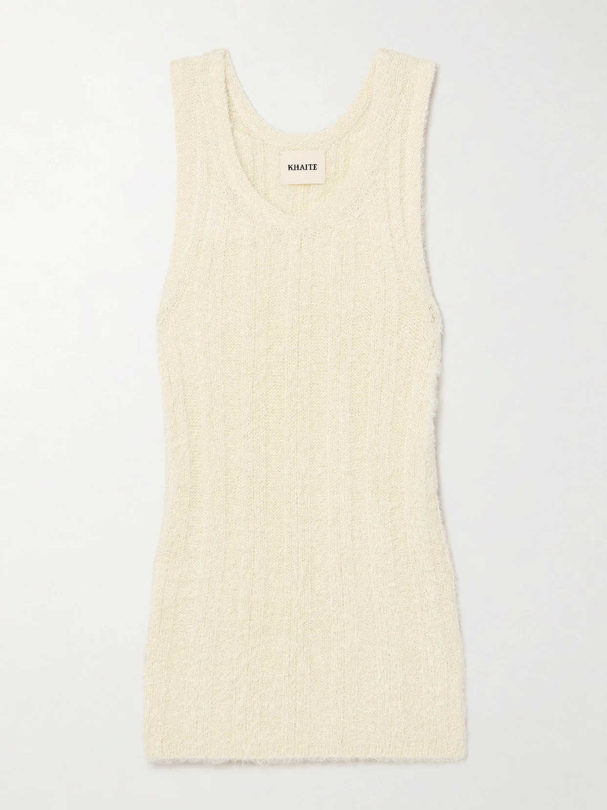 Lena Ribbed Brushed Silk And Cashmere-blend Tank - 1