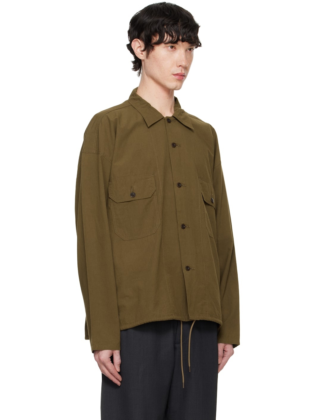 Brown Cotton Wool Deck Shirt - 2