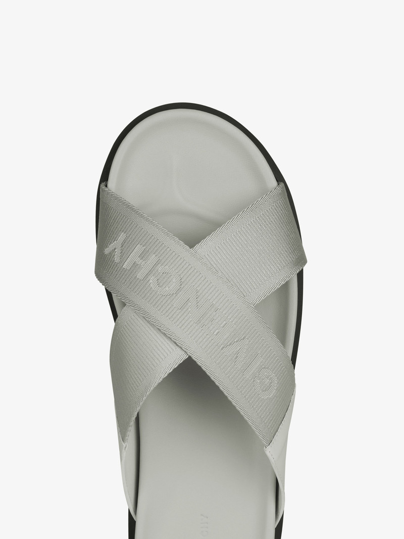 G PLAGE SANDALS WITH CROSSED STRAPS IN WEBBING 5
