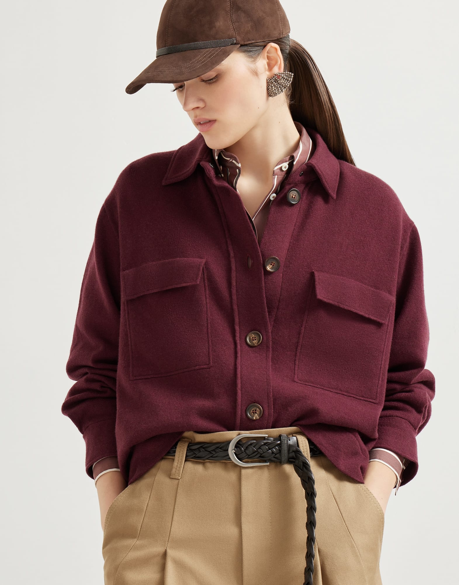 Virgin wool, cashmere and silk knit shirt - 4