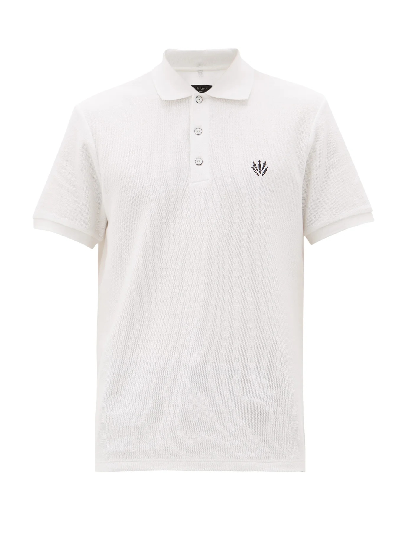 Logo-embroidered cotton-piqué polo shirt - 1