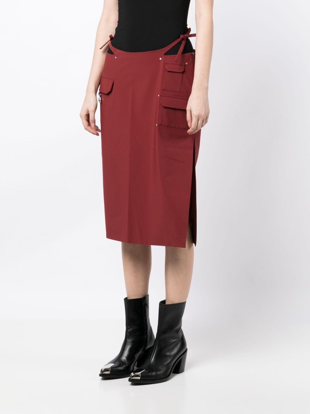 cut-out detailing midi skirt - 3