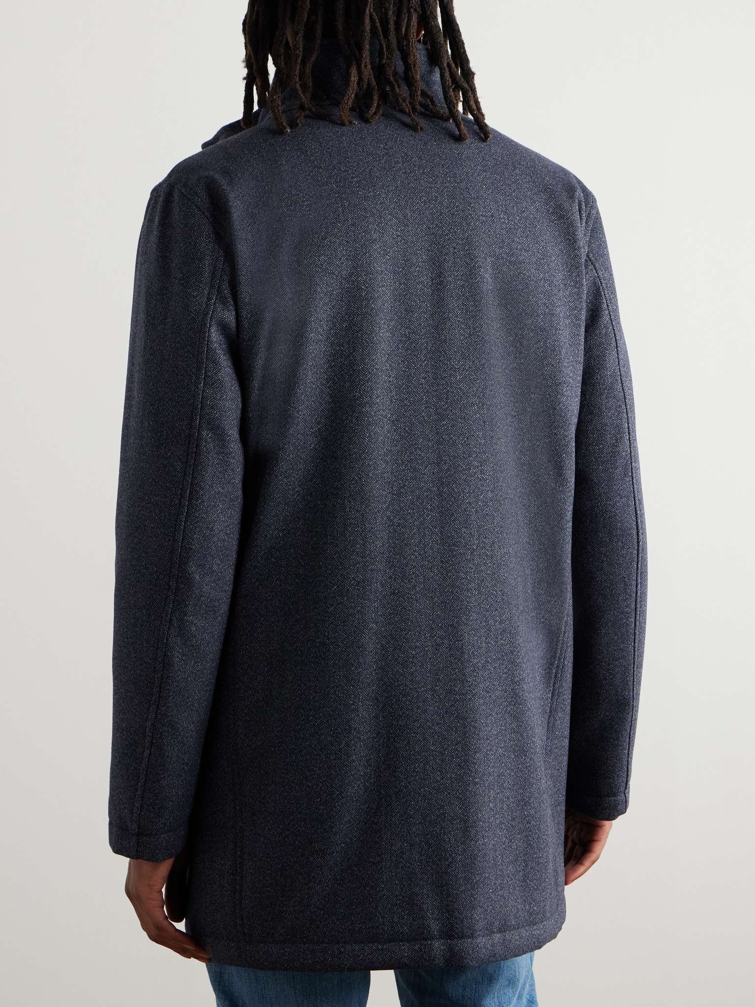 Layered Padded Herringbone Virgin Wool-Twill Coat - 4