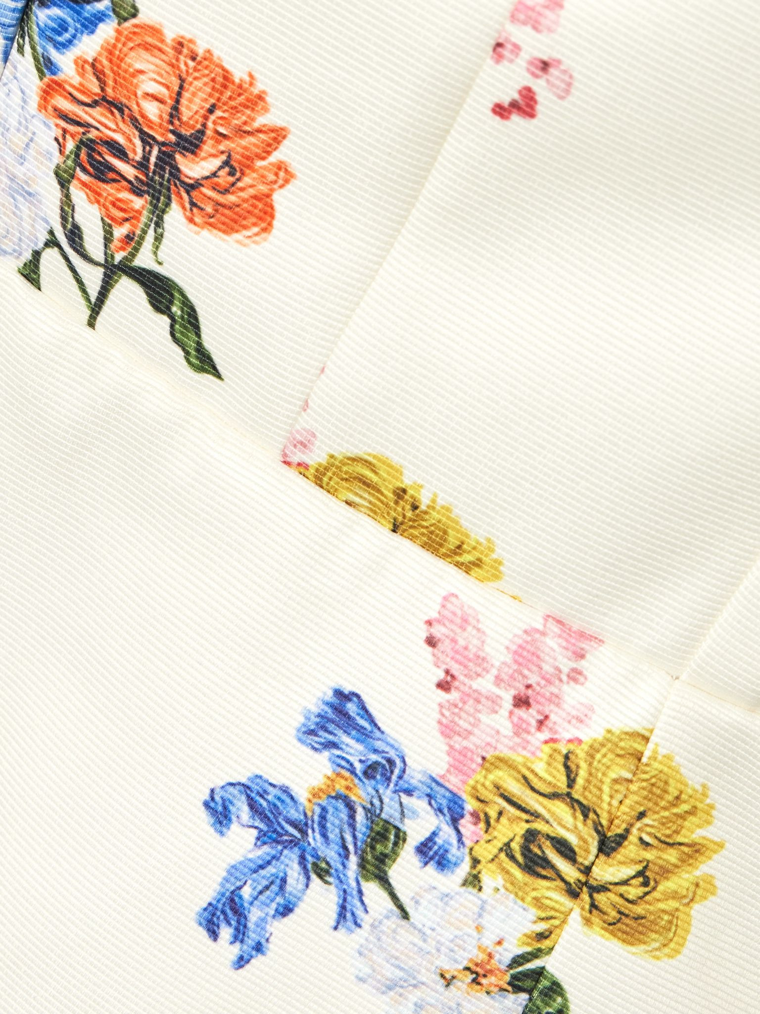 Vero bow-detailed floral-print faille dress White - 4