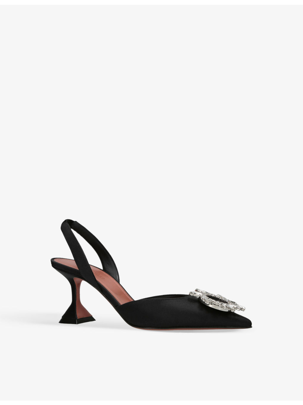Begum crystal-embellished slingback satin courts - 3