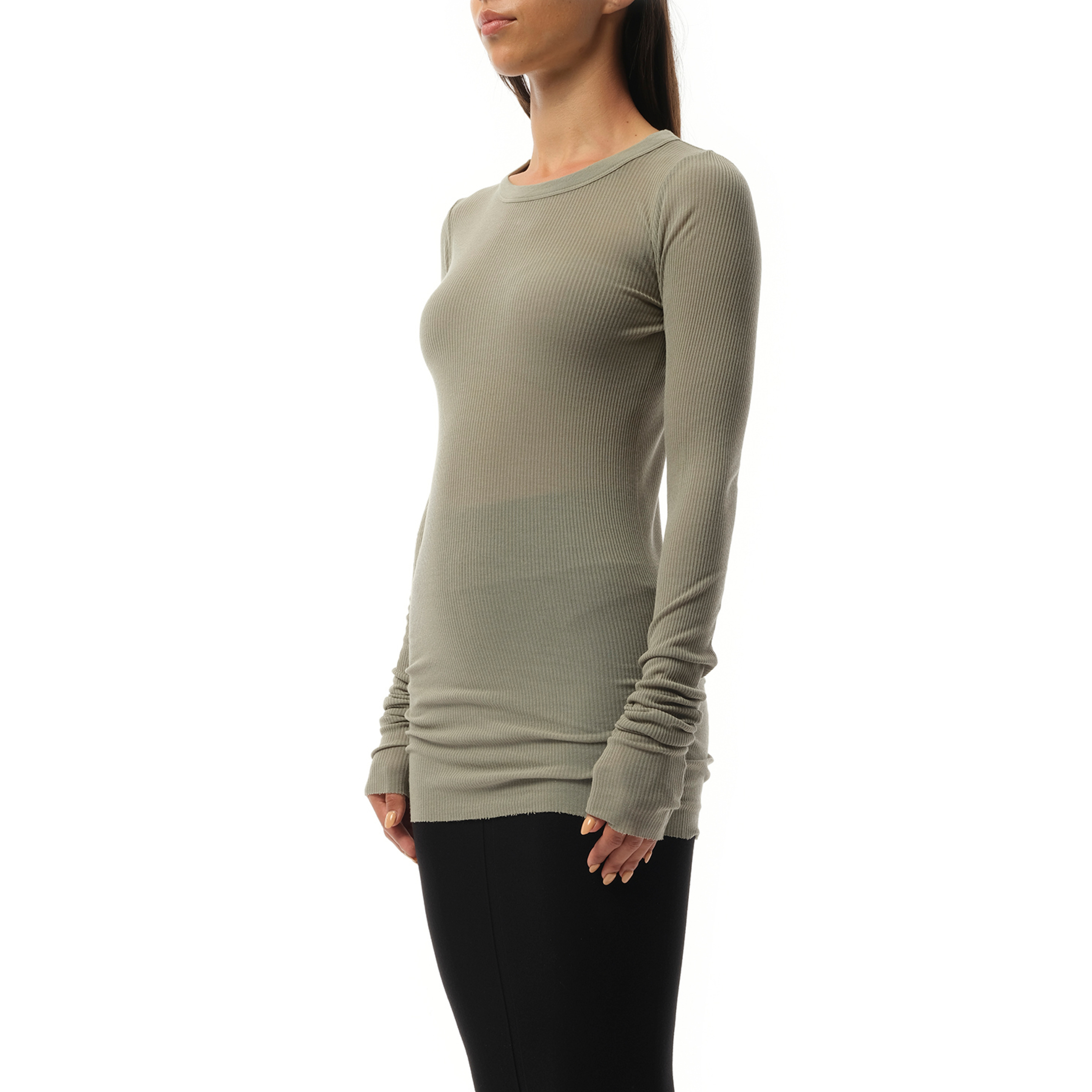Rib Long Sleeve T-Shirt in Celadon - 5