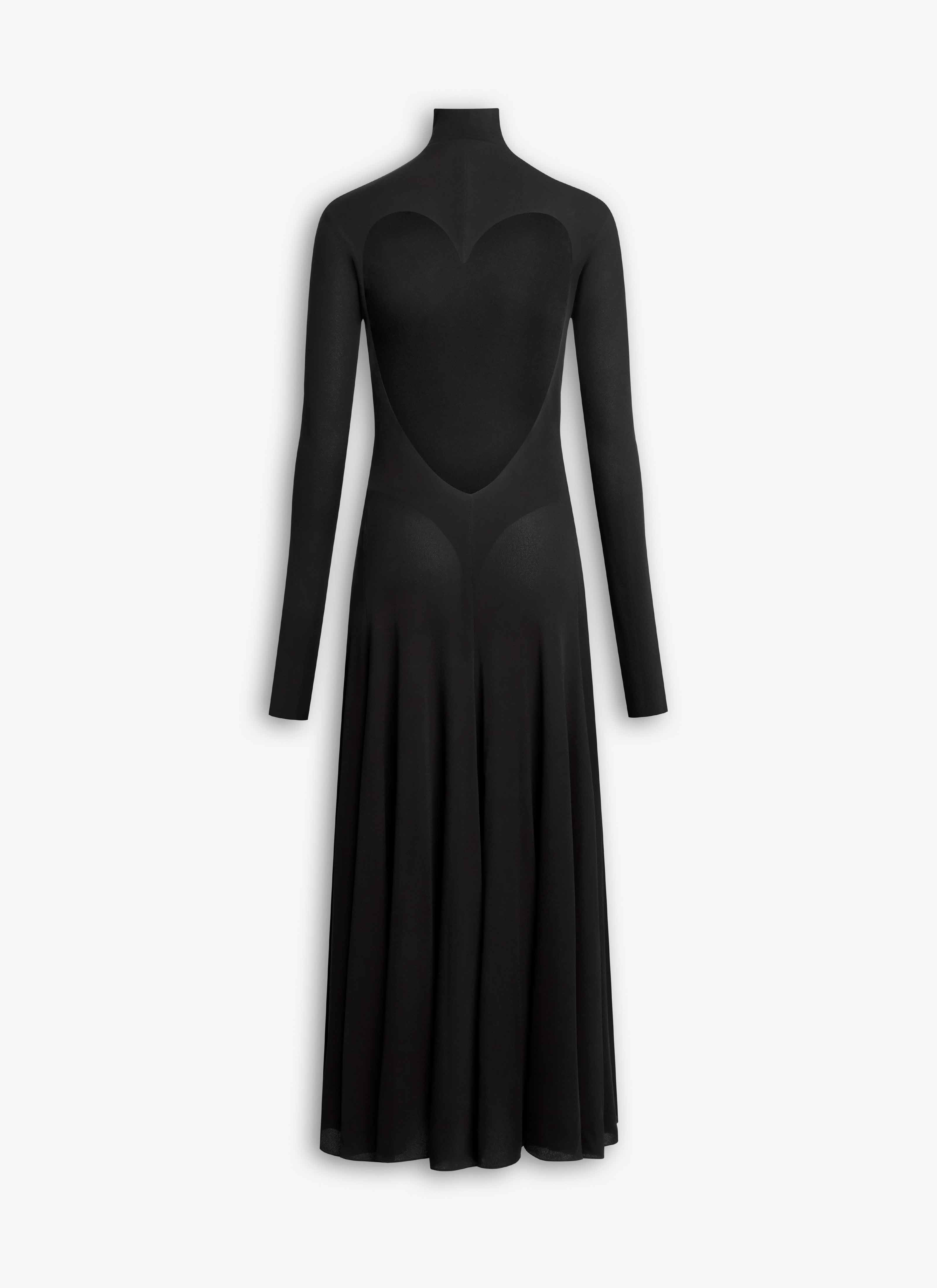 FLUID JERSEY HEART DRESS - 4