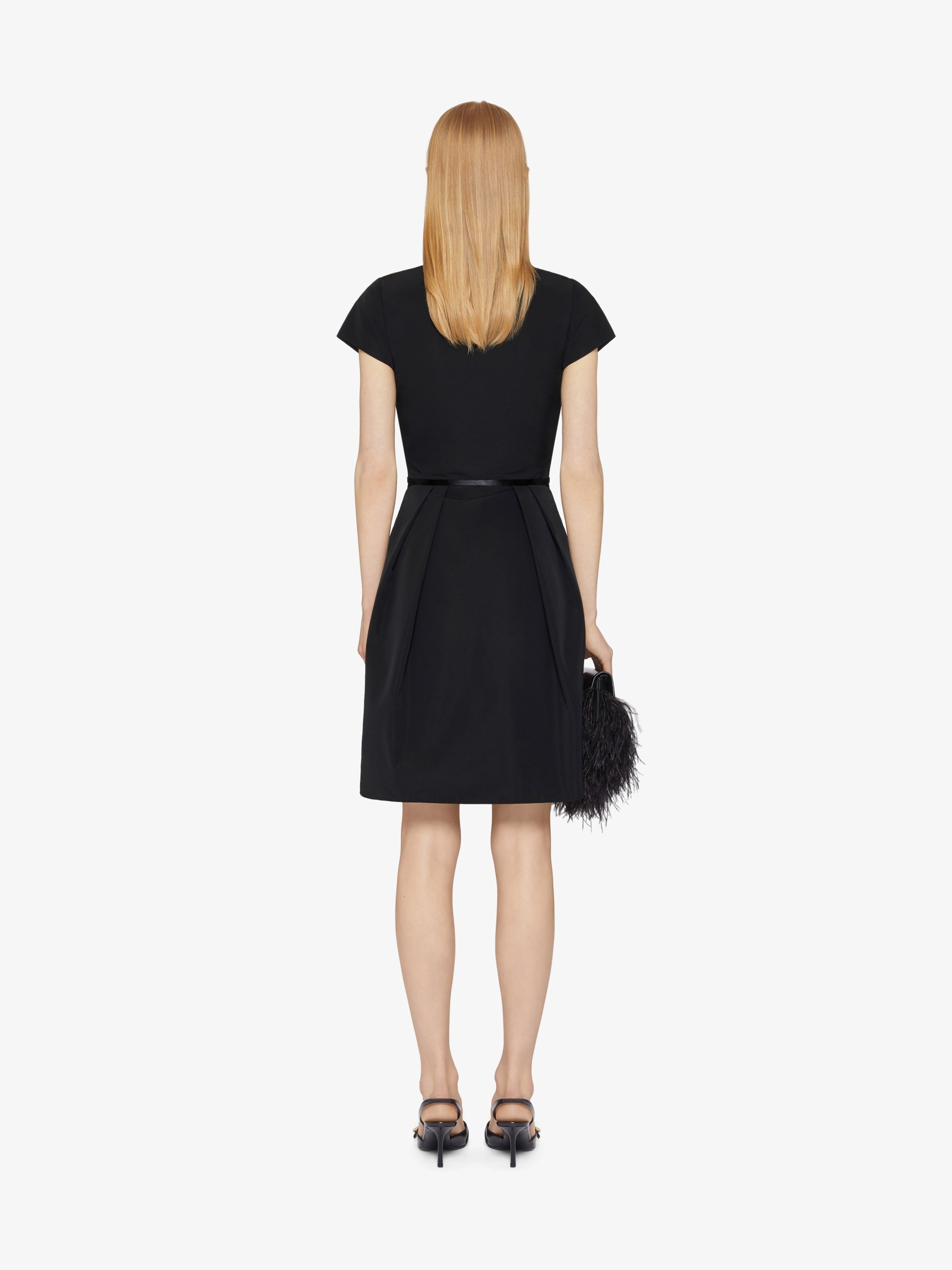DRESS IN TAFFETAS WITH 4G BOW DÉTAIL - 4